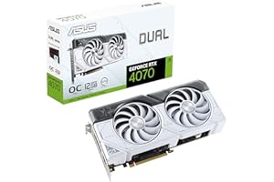 ASUS DUAL-RTX4070-O12G-WHITE - 12GB GDDR6X, 2550OC/2520MHZ, HDMI, 3DP, Graphic Card - 90YV0IZ4-M0NA00