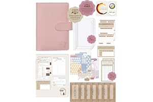 ‎BEGINNER-BUDGET BeginnerBudget® Budget Planner Deutsch - Starterset mit Sparchallenge Budgetplaner - Sparen mit Umschlagmethode + Anleitung - Ringbuch - Binder A6 Glattleder-Style (Rosa)