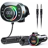 Trasmettitore FM Bluetooth 5.3 per Auto, SOOMFON Bluetooth Auto con PD 30W & QC3.0 18W, Supporta Bassi Profondi, Stereo Hi-Fi