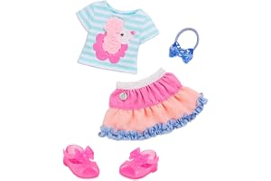 Glitter Girls – 14-tums dockkläder – Poodle Cuddles modeoutfit med hårrosett – 3+ år – leksaker för barn