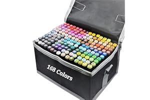 BELLEZA SUPREMA Pennarelli Punta Marcatori artistici Pennello Marker Pennarelli ad alcool 168 colori Pennarelli artistici Penna artistica professionale Dual Tips Pennarello indelebile per adulti e bambini