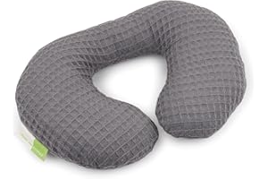 Liebes von priebes Nackenhörnchen Kinder | Kinder Schlafkissen | Nackenstütze, Nackenkissen mit Stützfunktion im Auto| Verhindert das Abkippen des Kopfes im Schlaf | 100% Baumwolle waschbar