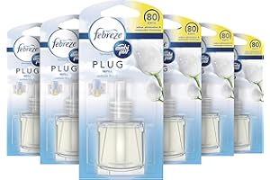 Febreze Ambi Pur Air Freshener Plug-In Diffuser Refill, Odour Eliminator, Cotton Fresh, 120 ml (20ml x 6)