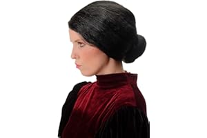 WIG ME UP - 69020-P103 Wig Ladies Halloween Carnival strictly tied back hairbun Governess Granny black