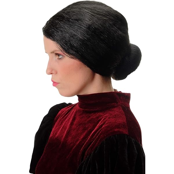 WIG ME UP - 69020-P103 Parrucca Donna Carnevale Nero Rigorosa Crocchia Governante Ballerina Nonna Zia Delle Fiabe - Foto 9