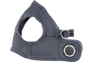 Puppia Harnais Petit Chien et pour Chien Moyen - Convient également aux Chiots - Harnais Anti Traction pour Chien, Gris, L
