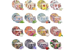 TENUISKFT Zestaw świec zapachowych, zestaw prezentowy dla kobiet, 16 sztuk świec zapachowych z naturalnego wosku sojowego, czas palenia 320 godzin, zestaw świec do aromaterapii, na Dzień Matki, Boże Narodzenie,