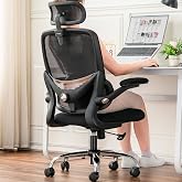 TONFARY Silla Ergon&oacute;mica para Oficina, Silla de Escritorio Respaldo Alto de Malla, Soporte Lumbar Ajustable, Reposabrazos Aba