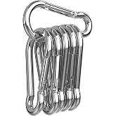 RAVN HAMAN Set of 6 Carabiners 8 x 80 mm, up to 230 kg | Snap Lock | Load up to 230 kg | for Keyring, Hammock &amp; Punching Bag