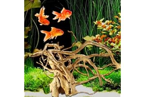 Djowyh Ruftup Racine en bois flotté pour aquarium - Racine d'arbre en bois flotté - Racine d'arbre en bois véritable - Racine de doigt - Décoration d'aquarium - Pour aquarium, petits poissons