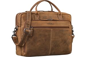 STILORD 'Zenon' Leder Aktentasche Laptoptasche 15.6-16 Zoll - Business Umhängetasche Groß - Ledertasche DIN A4 Dokumententasche - Arbeitstasche Echtleder Herren & Damen, Farbe:bergamo - braun
