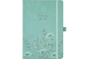 FULLVINTAGE Agenda académique 2024-2025 – Agenda scolaire semainier 2024-2025 d'août 2024 à juillet 2025 avec couverture rigide élégante, porte-stylo élastique, poche arrière, 21,3 x 14,7 x 1,6 cm Format A5