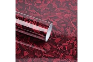 DEECAM Forged Film de Carbone Brillant Autocollant pour Voiture, Moto, vélo, Bricolage intérieur et extérieur, 150 x 30 cm, Film de Protection de Voiture (Violet, 150 x 30 cm) (Rouge, 150X30CM)