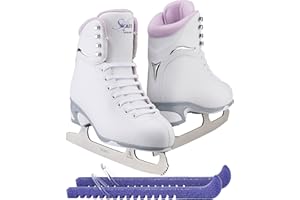 SKATE GURU Jackson Ultima Finesse JS180 / JS181 / JS184 Figure Ice Skates for Women and Girls Bundle with Guardog Skate Guards Improved, JUST LAUNCHED 2023