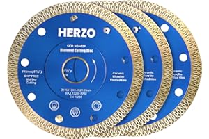HERZO 3er-Set Diamant Trennscheibe 115mm, Trennscheibe Extra Dünne, Trennen und Schneiden für Keramik, Fliesen, Marmor, Naturstein