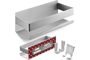 ‎LIEBHEIM LIEBHEIM Duschablage Duschkorb Badregal ohne Bohren - Montage mit Industrie Klebeband oder Kraftkleber - Badablage - Edelstahl S304 gebürstet
