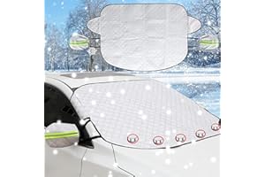 Midyrrg Car Windscreen Cover Front Magnetic Windshield Cover Car Front Window Sunshades Protector Cover with Wing Mirror Cover for Winter Snow Ice Frost Dust Anti-UV for All Seasons (148 x 116 cm)