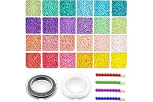Gkelaly Glass Seed Beads,2mm Small Beads for Jewelry Making Kit,Tiny Beads for Earring,Necklace,Earring DIY Handmade Accessories