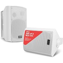 Pyle Amplifier Bluetooth USB Stereo, w/ Dual White Speakers, 50ft