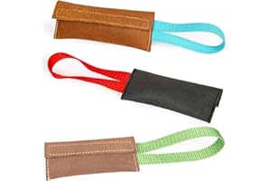 CopcoPet Futterdummy aus Leder – Robuster Futterbeutel & Trainingsdummy für Hunde ca. 21 x 7 cm, Braun – Hundespielzeug zum Apportieren & für Hundetraining, Welpen & Erwachsene, befüllbar