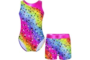 Manyakai Kids Sleeveless Gymnastics Leotards for Girls Ballet Dance Outfits Athletic Biketard Shorts Swimwear