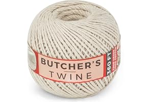 SteadMax 100 m Butchers Twine 2 mm Unbleached 100% Natural Cotton Twine, Food Safe Cooking, Durable Tying, Trussing Meat and Roasting, Easy Dispensing, Baking, DIY Crafting, Wrapping