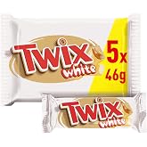 Twix White Crunchy Cookie Bars, Caramel, White Chocolate 5x46g | White Chocolate Covered Caramel Crunchy Cookie Bar -- Perfec