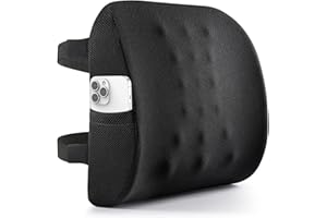 ‎FYORE Fyore Lendenkissen aus Memory-Schaum Lendenwirbelstütze Rückenstütze, Ergonomisches Rückenkissen, Lordosenstütze, Rückenstützkissen für Autositz, Bürostuhl, Sofa, Rollstuhl (Schwarz 1)