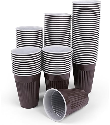 Inoverse 500 Stück Automatenbecher, 180 ml Braun-Weiß Thermobecher