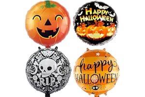 ELEDREME Halloween luftballons,4 luftballons halloween deko kinder,Enthält Kürbisse, Totenköpfe, Muster, halloween balloons Geeignet für Jungen und Mädchen Geburtstag, halloween party deko