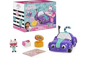 GABBY'S DOLLHOUSE LA CASA DE MUÑECAS DE Gabby - Coche Carlita - Vehículo Carlita con Figura Coleccionable de Pandy Patitas y 2 Accesorios de La Casa de Muñecas de Gabby - 6064147 - Juguetes Niños 3 años +