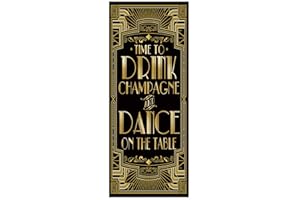 Musykrafties Roaring 1920s Gatsby Grandeur Time to Drink Champagne and Dance on the Table Party Door Cover 72x30inch