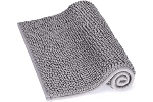 Lifewit Antypoślizgowa Mata Lazienkowa 61 x 43 cm, Dywanik Lazienkowy z Mikrofibry, Miękki maty łazienkowe, Antypoślizgowy Dywanik Lazienkowy Do Lazienki, Wanny i Prysznica, Szary