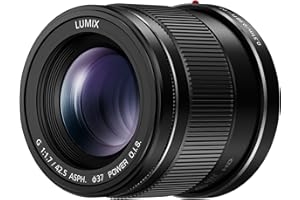 Panasonic Lumix 42,5mm F1.7 | Objectif à focale fixe H-HS043E-K (Grand angle 42,5mm, Grande ouverture F1.7, Stabilisé, equiv. 35mm : 85mm) Noir – Compatible monture Micro 4/3 Panasonic & Olympus