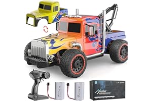 Cream Kids RC Auto, 2,4 GHz Maßstab 1:16 4WD 40 km/h Amateur Offroad Monster RC Truck RC Truck, Truggy RTR Wasserdichtes Offroad RC Spielzeug mit zusätzlicher Autoabdeckung (Rot und Grün)