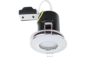 MiniSun | Fire Rated Polished Chrome Domed GU10 Ceiling Downlight | Bath Recessed Lighting, Home Décor & Improvement Essential