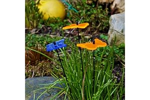 SUN CATCHER GARDEN DECOR Sun Catcher Ornamenti da Giardino Farfalla Guardiano 3 Pali Decorativi 25 cm di Altezza Accessorio all'Aperto Regalo per Giardinieri, Colour:red/orange/blue (3) OR