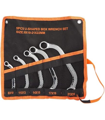 Set 5 Chiavi Curve A Stella - Misure 8X10, 11X13, 14X15, 17X19, 21X22 Mm, Per Officina E Giardino