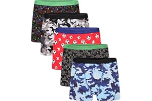 Sock Stack Pack Of 5 Boys Boxer Short Comfort Fit Underpants Waistband Boxers Trunk Breathable Mixed Design Underwear for Football game