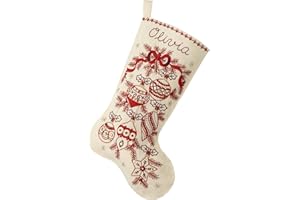 Bucilla, Classic Christmas Stocking Kit 18" Felt Applique Perfect for DIY Needlepoint Arts and Crafts 89532E