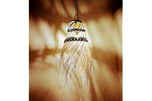 Etnico Arredo Lustre en osier Paille Rotin Suspension Maroc 2403211008
