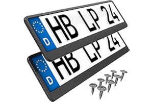 L & P CAR DESIGN 2 Kennzeichenhalter kurz 46 x 11cm Auto Nummernschildhalter Kurze Kennzeichenhalterung 460mm x 110mm Kurzer Kennzeichenhalter (Black Edition)