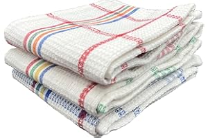HOME ZEN HOUSEHOLD LINEN set 3 strofinacci 48x68 art multi miami per cucina e pavimenti in cotone nido d'ape tinto in filo
