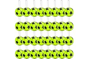 FIHODONE 32 sztuki odblaskowych zawieszek w piłce nożnej, odblaski bezpieczeństwa dla dzieci, odblaski, upominek na urodziny dziecka, breloczek do kluczy, piłka nożna, do plecaka, jazdy na rowerze,