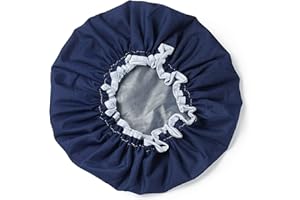 Manicare Luxury Shower Cap Blue, Waterproof Reusable Hair Cap, Unisex Bath Hat For Hair Protection, Double-layer, Elastic Trim, Suitable For All Hair Types And Lengths, Machine Washable