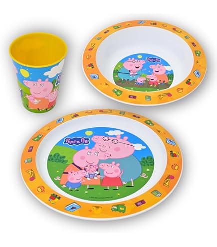 ALMACENESADAN 4696 Peppa Pig Pack Of 2 Microwave Cups 350ml Reusable