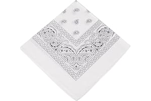 OXFORD NOVELTIES Unisex Paisley Bandanas (White)