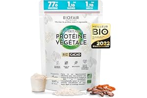 BIOFAIR NUTRITION - Protéine Vegan, Végétale et Bio - À Base de Riz Bio et Cacao - Saine, 100% Naturelle et Responsable - 20 Doses de 25 Gr - 500 Gr