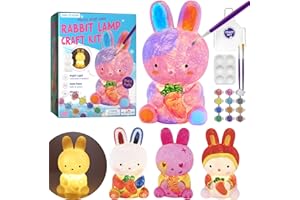 ONE TO FOUR Paint Own Bunny Lamp Kit, Art Supplies Arts & Crafts Kit, Painting kit for Kids 6-12, Arts and Crafts for Kids Ages 8-12, Toys Girls Boy Birthday Gift Ages 6 7 8 9 10 11 12+