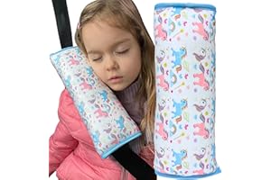 HECKBO poduszka samochodowa do spania dla dzieci - można prać w pralce - przytulnie miękka - wysokiej jakości poduszka na pasy bezpieczeństwa, ochraniacz na pasy bezpieczeństwa, poduszka na pasy bezpieczeństwa, poduszka do samochodu, poduszka podróżna, wakacje. Rozmiar - 30x 12cm (Jednorożec)